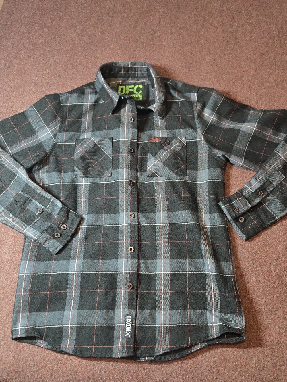 Dixxon Flannel Limited Edition Counts Kustoms Button Front Youth Large Black Red